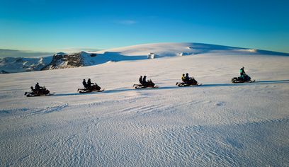 Snowmobile on Langjökull Glacier - Meet us in Husafell