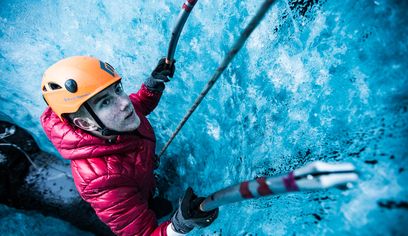 Private Ice Cave + Climbing Photoshoot Adventure