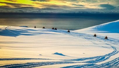Snowmobiling on Eyjafjallajökull