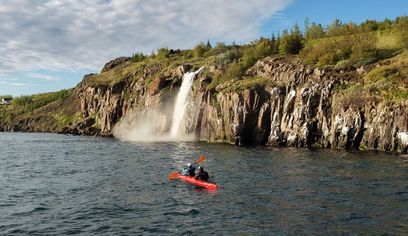 Akureyri Tandem Kayak Tour and Geothermal Waterfall