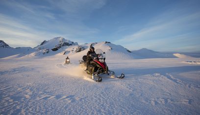  Hot Spring and Cool Glacier - Langjökull - Snowmobile and Secret Lagoon