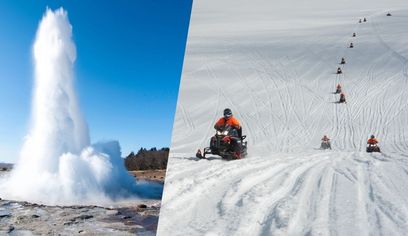 Glacier Snowmobiling & Golden Circle Super Jeep Adventure