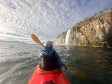 Akureyri Tandem Kayaking - Geothermal Waterfall & local coastline — photo 9
