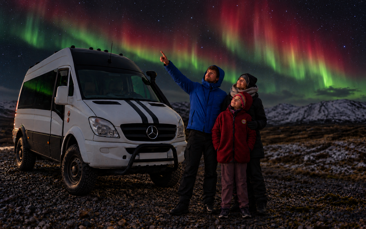 Northern Lights Hunt: Go Further by 4x4 Sprinter