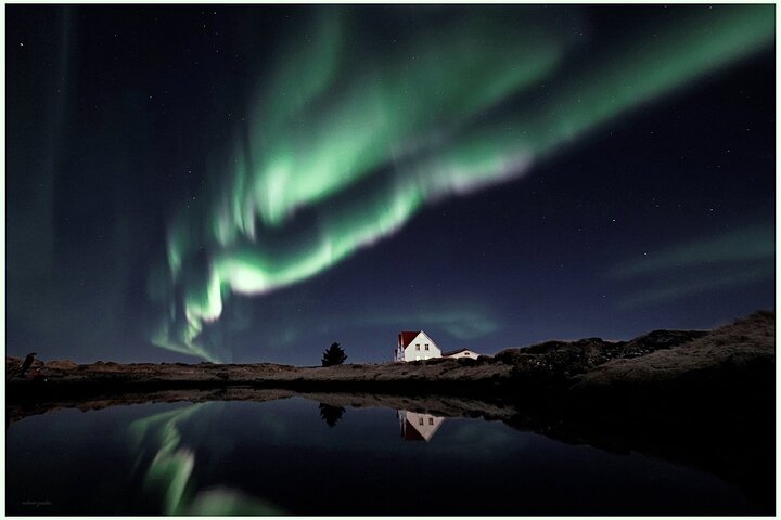 Northern Lights aurora borealis over Iceland at night